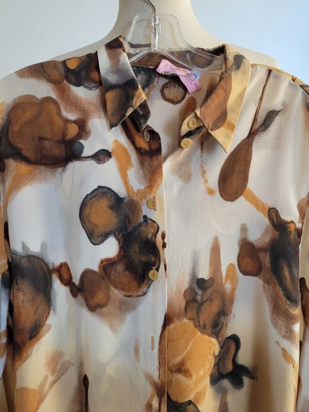 Bianca Unisex Slim-Fit Button-up Multi-Color Abstract Print Shirt